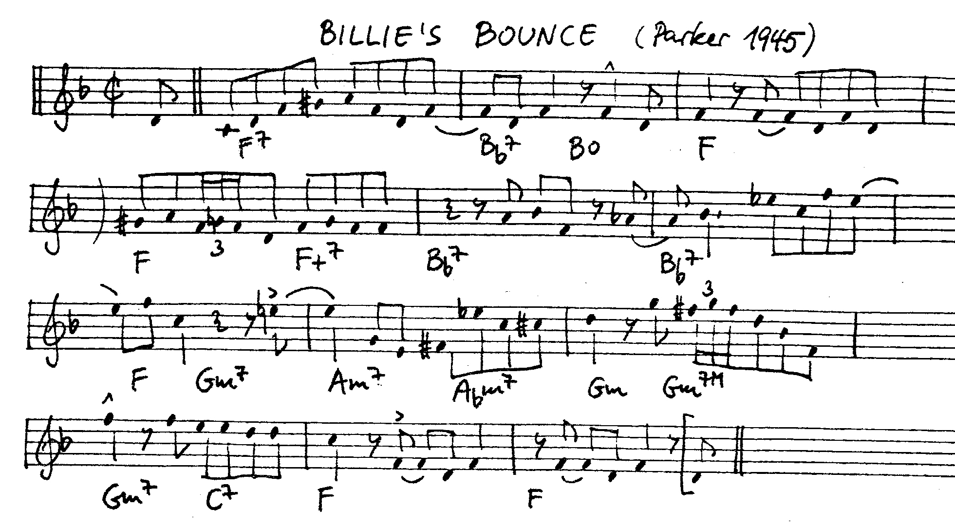 billie's bounce leadsheet – book us for your next 20s or gatsby event